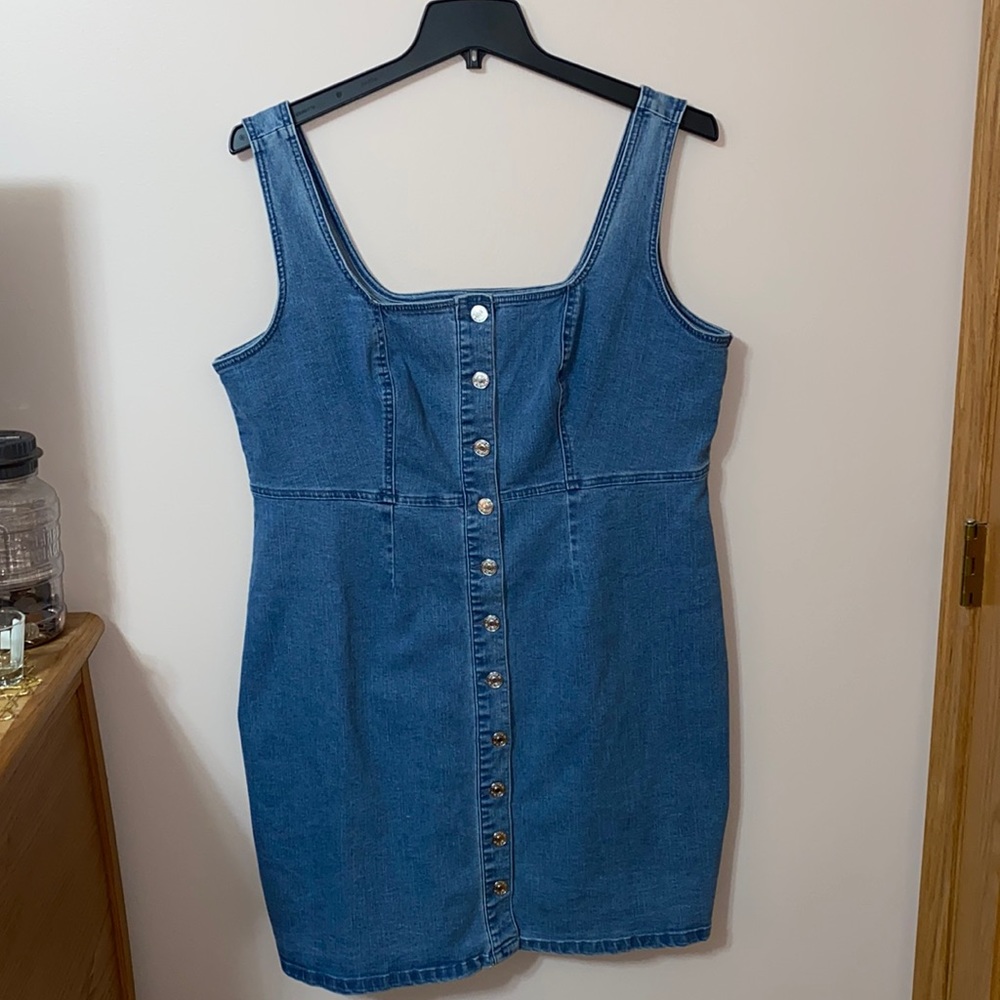 Forever 21 Plus Size Denim Pinafore Dress